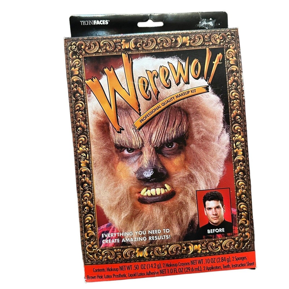 Vtg 1997 Werewolf Makeup Kit by Paper Magic Group Technifaces Halloween